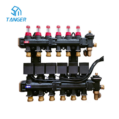 6 Vòng điều khiển nhiệt bức xạ với van trộn Đồng hồ đo lưu lượng Thiết bị truyền động điện