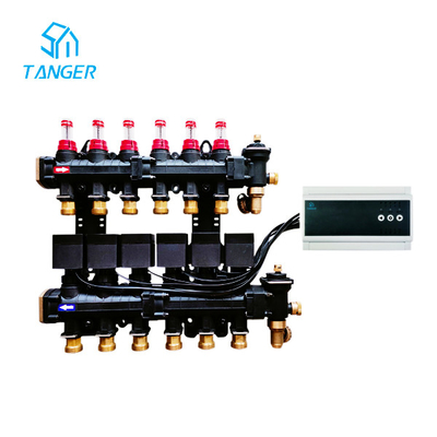 Hệ thống sưởi sàn bằng bức xạ thủy điện 4 vùng Trung tâm hệ thống dây điện sưởi ấm UFH
